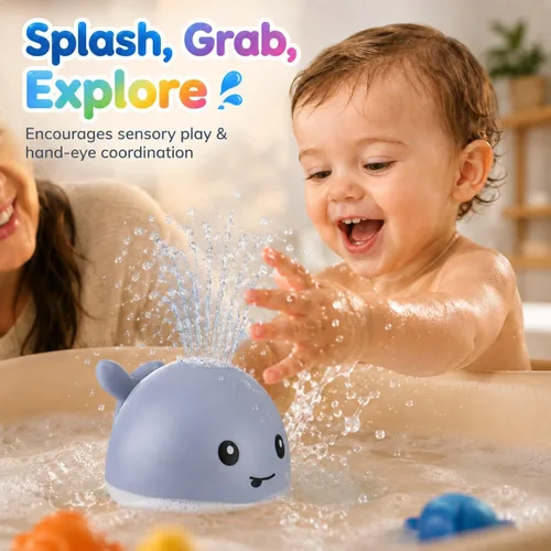Vista 4 de Gigilli - Juguetes de baño para bebés, juguetes de baño magnéticos recargables para niños, bañera para niños pequeños, piscina, mesa de agua
