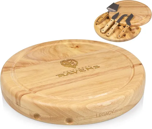 Vista 18 de PICNIC TIME NFL Circo Juego de Tabla de Quesos y Cuchillos - Juego de Tabla de Charcutería - Tabla de Cortar de Madera