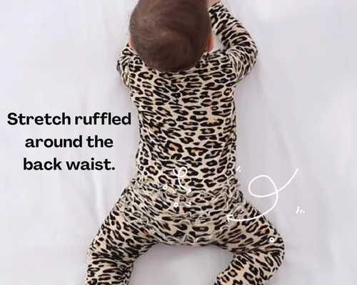 Vista 10 de GUISBY Rayon - Mameluco de manga larga para bebé, sin pies, cremallera de 2 vías con volantes, para dormir de 0 a 24 meses Negro