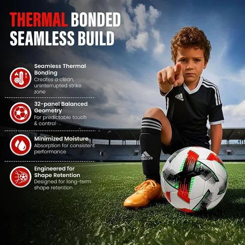 Vista 7 de Balón de fútbol profesional tamaño 4 y 5 – Pelota de entrenamiento y partido sin costuras para jóvenes, niños y adultos, piel sintética impermeable