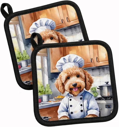 Vista 96 de Caroline's Treasures Coton de Tulear El Chef Par de Agarraderas de Ollas de Cocina Resistentes al Calor Juegos de Agarraderas de Ollas Almohadillas