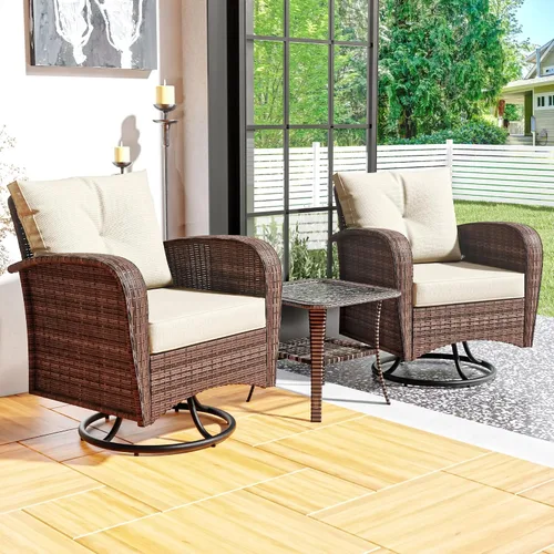 Vista 10 de Sofá de 3 asientos para patio de 73 pulgadas, sofá de mimbre de mimbre, asiento profundo con marco de acero, muebles de conversación al aire libre