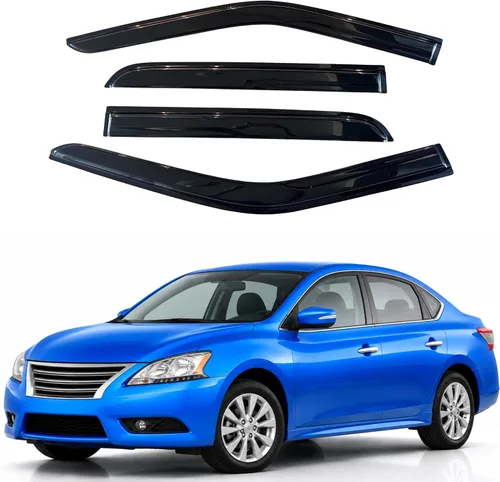 Vista 11 de Visera de ventana IG para Ford Focus Sedán y Hatchback 2012-2018, Protector de ventana lateral para lluvia y viento estilo Mugen, extra duradero