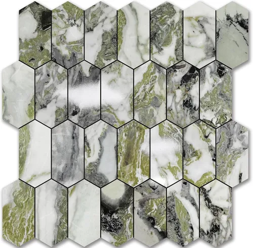 Vista 15 de Vamos Tile - Azulejo de salpicaduras de pelar y pegar hexagonal largo para cocina y baño - 1 hoja de adhesivo para salpicaduras en la pared de 12.4