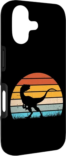 Vista 3 de Retro Sunset Jurassic Velociraptor Dinosaur Case for iPhone 17