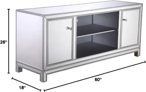 Vista 11 de Elegant Decor Soporte de TV con espejo de 60 pulgadas en plata antigua
