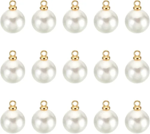 Vista 12 de PATIKIL 150 cuentas de perlas de perlas de imitación de perlas colgantes de bricolaje para hacer joyas, pulseras, aretes, collar