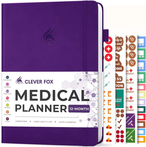 Vista 7 de Clever Fox Agenda médica grande de 12 meses – Cuaderno médico, diario de salud, diario de bienestar para rastrear la salud – 12 meses, 7 x 10.5