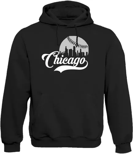 Vista 35 de Xtreme Apparrel Cityscape Skyline - Sudadera con capucha para hombre para fanáticos del béisbol