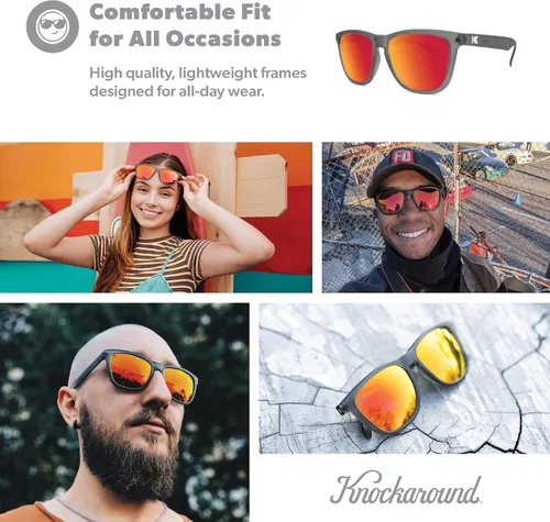 Vista 6 de Knockaround Classics Polarized Sunglasses for Men & Women - Impact Resistant Lenses & Full UV400 Protection