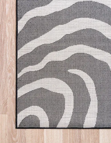 Vista 9 de Unique Loom Wildlife Collection - Okapi - Alfombra rectangular de 5 pies 3 pulgadas x 8 pies, color negro y crema