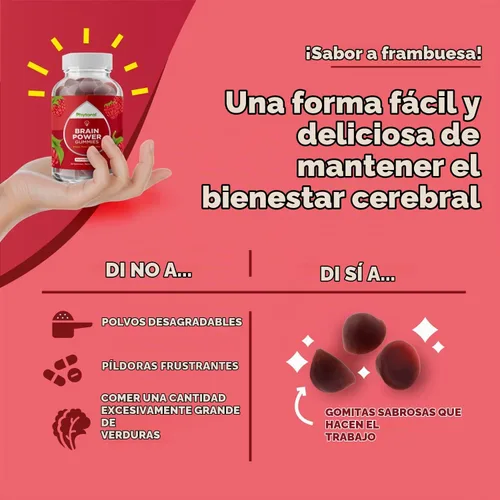 Vista 8 de Brain Gummies - Gomitas de vitamina B12 para concentración y claridad en la memoria, 90