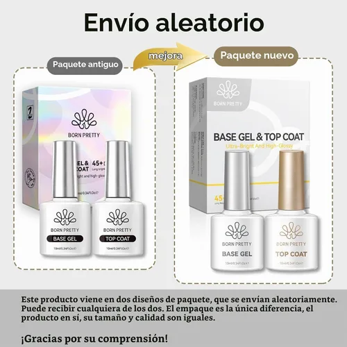 Vista 5 de Born Pretty Juego de Base y Capa Superior de 2 Piezas, Capa Superior de Alto Brillo, Gel Base para Uñas de Larga Duración con Acabado Brillante Base