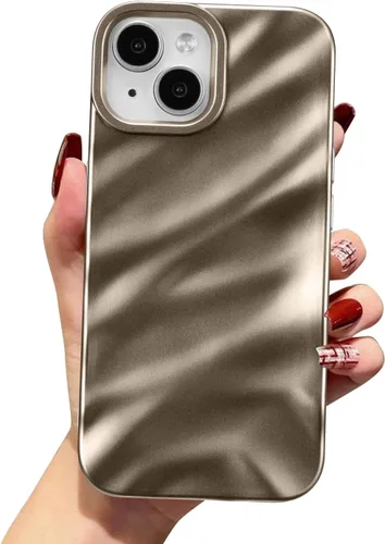 Vista 16 de QLTYPRI Funda compatible con iPhone 11, bonita funda con patrón de ondas de agua para niñas y mujeres, delgada, satinada, brillante, suave, de Beige