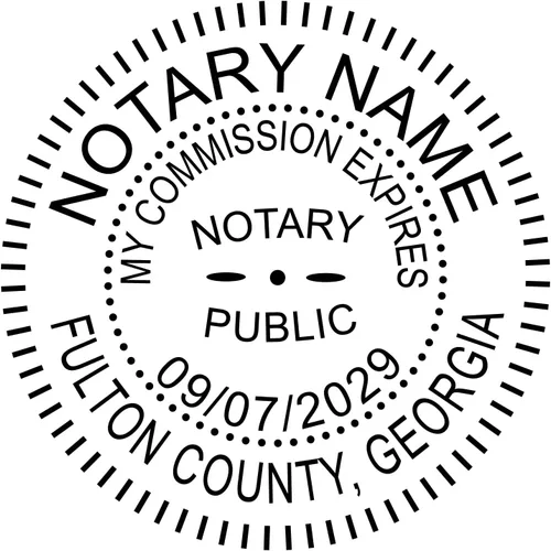 Vista 2 de Georgia Notary Seal Embosser Bundle con sello redondo autoentintado (rojo, 2 artículos)