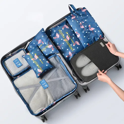 Vista 5 de Emissary Bolsa para zapatos con capacidad para 3 pares de zapatos para viajes, grandes bolsas impermeables para almacenamiento, bolsas de zapatos