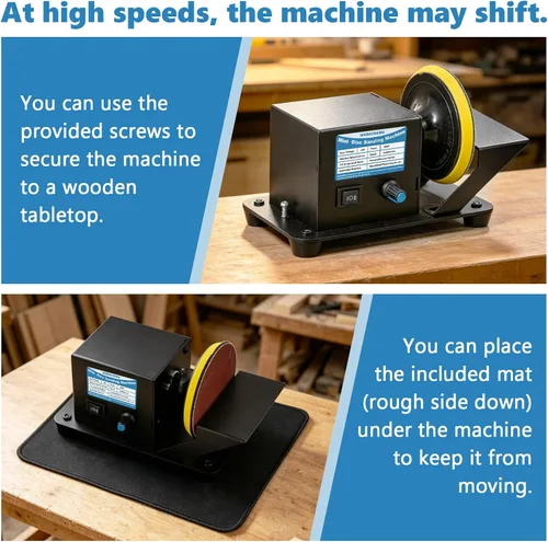 Vista 6 de 4 Inch Mini Disc Sander Stepless Speed Control, Forward & Reverse Switch