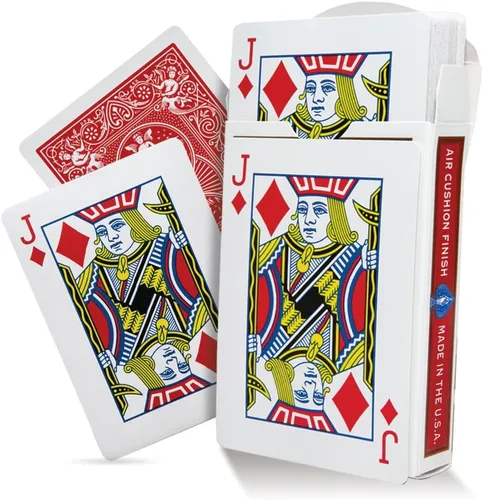 Vista 3 de Magic Makers One Way Forcing Red Bicicleta Back Decks Combo 7 Picas y Jack Diamonds - 2 cubiertas incluidas