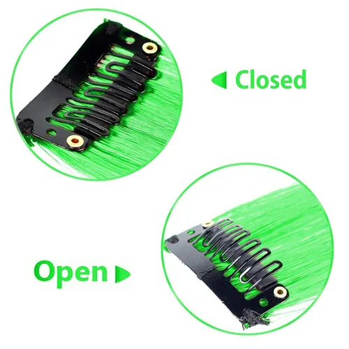 Vista 5 de 12 extensiones de cabello de colores, extensiones de cabello sintético con clip para fiesta multicolor de SOYZMYX de 22 pulgadas, accesorios