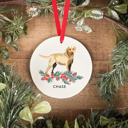 Vista 12 de Adorno personalizado para perro, adorno de Navidad personalizado Golden Retriever, regalos personalizados para amantes de las mascotas, regalos