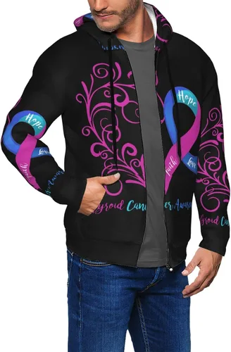 Vista 6 de Sudadera con capucha para hombre y mujer con capucha para concientización sobre el cáncer de tiroides