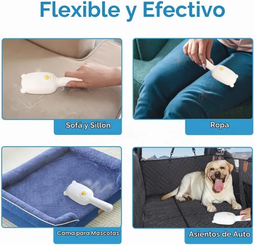 Vista 6 de Rodillo removedor de pelo de mascotas compacto para gatos y perros, limpieza profunda, conveniente para llevar, rodillo de pelusa reutilizable