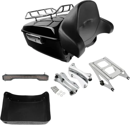 Vista 23 de TCMT King Tour Pack Portaequipajes de moto, diseñado para modelos Harley Davidson Touring 2014-2020