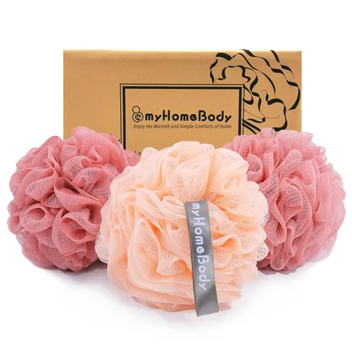Vista 11 de myHomeBody Esponja de lufa de 2.16 onzas, exfoliante corporal, esponja de baño, esponja para mujeres, hombres, esponja exfoliante para ducha