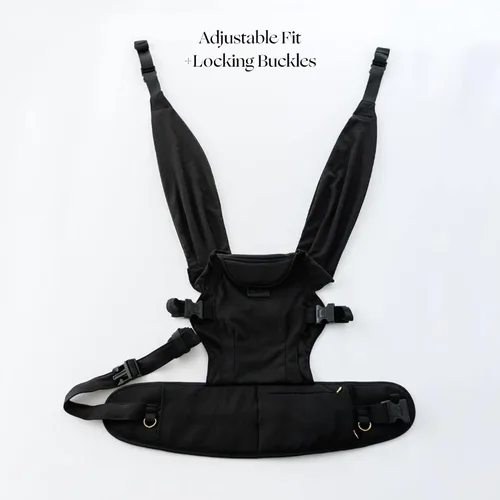 Vista 2 de Tushbaby Portabebés Pearl Wrap en negro con bolso cruzado verde oliva