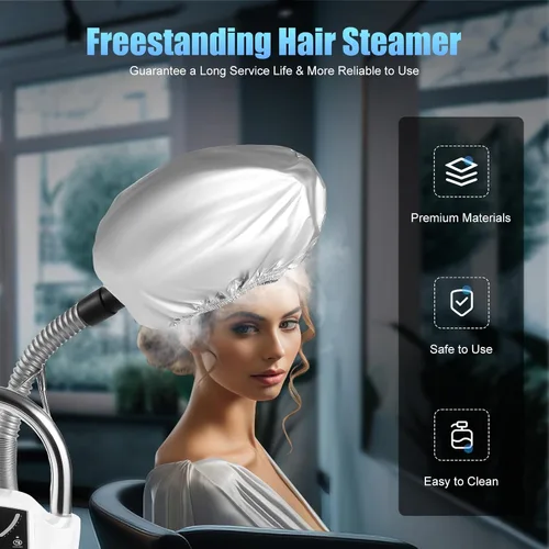 Vista 2 de Vaporizador profesional para el cabello, máquina de teñir el cabello, 110 V, 650 W, 7 en 1, sala rodante, ozono, cuidado del cabello, vaporizador