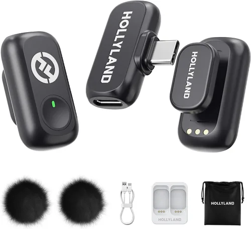 Vista 12 de Micrófono inalámbrico Hollyland Lark A1 Mini para iPhone y Android, 48kHz/24-bit, Cancelación Inteligente de Ruido de 3 Niveles, Micrófono para Negro