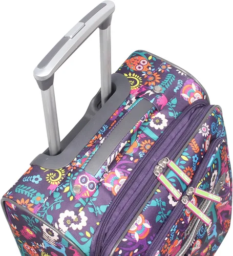 Vista 5 de Lily Bloom Patrón de diseño de equipaje de 28 pulgadas expandible con ruedas giratorias dobles, maleta grande y ligera bolsa a cuadros para mujeres