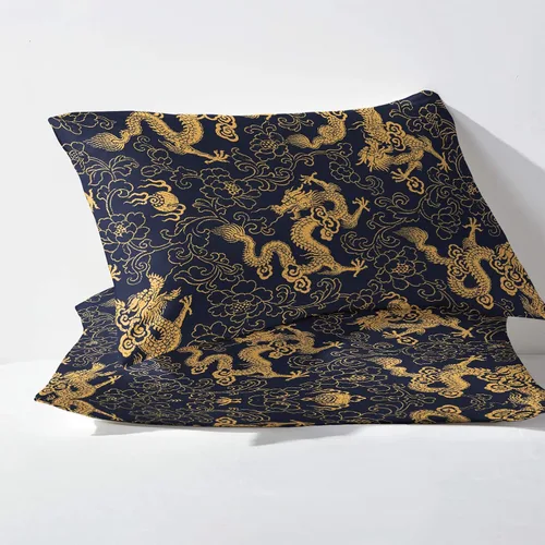 Vista 3 de Dragon Sheets - Juego de sábanas y fundas de almohada de tamaño individual, tamaño individual, sábanas y fundas de almohada estampadas, 3 piezas
