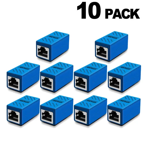 Vista 8 de Oneme - Extensor de cable Ethernet, acoplador RJ45, conector extensor, acoplador Ethernet hembra a hembra (azul, 10 unidades)