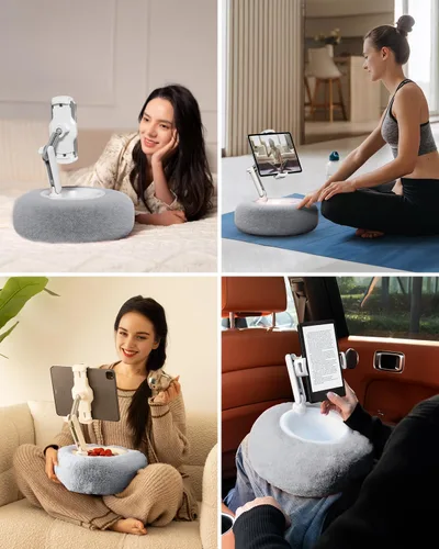 Vista 2 de Viozon Almohada con soporte para tablet, compatible con teléfono/tableta de 4.7 a 13 pulgadas, iPad, iPhone, Samsung, Google, Kindle, soporte