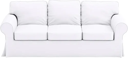 Vista 8 de Funda de sofá Ektorp 3.5 de algodón pesado compatible con IKEA 3.5 funda de Algodón blanco