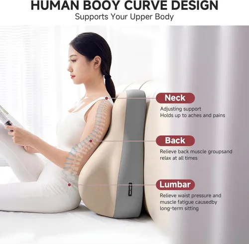 Vista 4 de GDLKPS Almohada de cuña multiposición para soporte de espalda, almohadilla de posicionamiento multifuncional con espuma viscoelástica que se puede