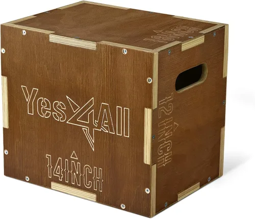 Vista 10 de Yes4All Plyo Box, 3-in-1 Wooden Box Jump for Home Gym, Lunges, Squats, Dips