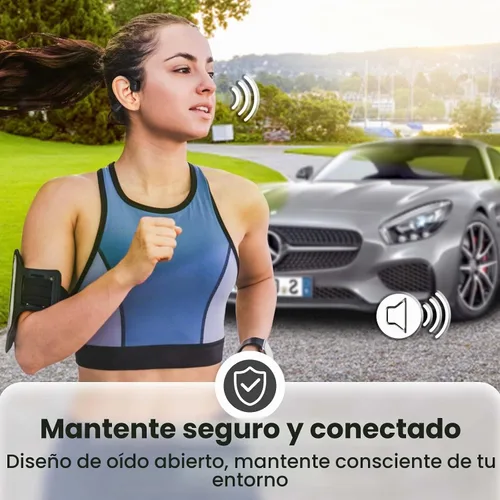 Vista 4 de Auriculares de Conducción Ósea YouthWhisper Bluetooth, Auriculares de Oreja Abierta con Micrófono, Conexión Inalámbrica Multipunto, Resistente al