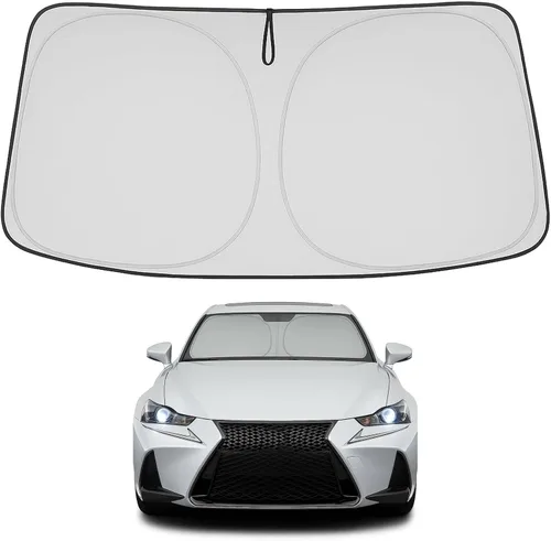 Vista 287 de Proadsy Parasol para parabrisas Rivian R1S 2022-2025 2026 de 4 capas plegable, protector de parasol frontal que bloquea los rayos UV, mantiene
