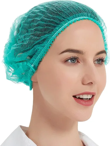 Vista 18 de ProtectX Paquete de 100 redes desechables negras para el cabello, cubierta elástica para la cabeza, gorras Bouffant, cubierta de cabeza