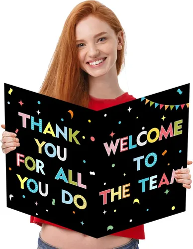 Vista 14 de Idealmuzik Tarjeta Jumbo de Feliz 10º Aniversario – Tarjeta de Felicitación de Congratulaciones Grande Plegada de 14x22 Pulgadas con Sobre, Tarjeta