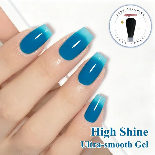 Vista 4 de YTD Likomey Esmalte de uñas de gel azul gelatina, 49.2 ft, translúcido transparente de pigmento fino, gel de uñas UV, manicura y pedicura