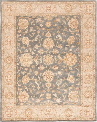 Vista 2 de SAFAVIEH Antiquity Collection - Alfombra de área de 8 pies 3 pulgadas x 11 pies, azul y beige, hecha a mano de lana oriental tradicional, ideal