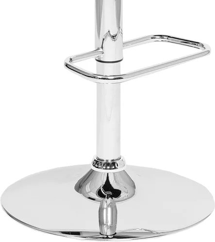 Vista 5 de Armen Living Adele - Taburete giratorio moderno de altura ajustable de piel sintética y madera de nogal con base cromada para encimera de isla