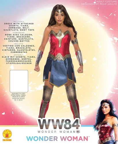 Vista 5 de Rubies Conjunto de disfraz de mujer de DC Comics WW84 Wonder Woman para mujer RojoAzul