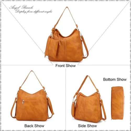 Vista 2 de Angel Kiss Bolso Hobo grande para mujer, bolso cruzado de viaje, espacioso y multifuncional de cuero vegano