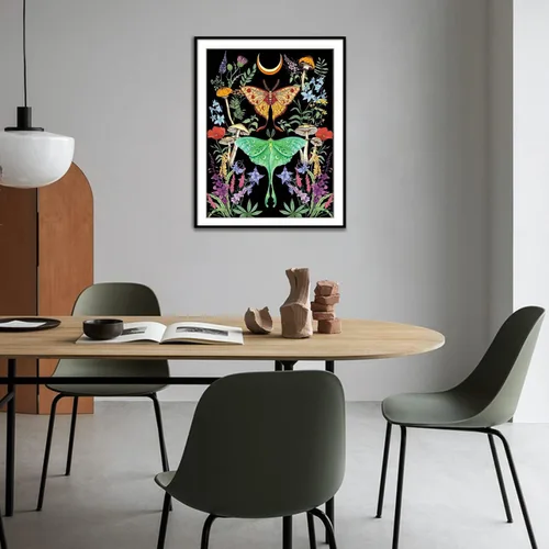 Vista 2 de FILASLFT Kits de Arte de Diamante para Adultos Mariposa Luna, Kit de Pintura de Diamantes de Mariposa para Principiantes, Flor de Seta Lunar Punto