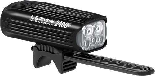 Vista 2 de LEZYNE Mega Drive - Luz frontal LED blanca recargable por USB, resistente a la intemperie, IPX7, con múltiples modos de sólido y flash, soporte