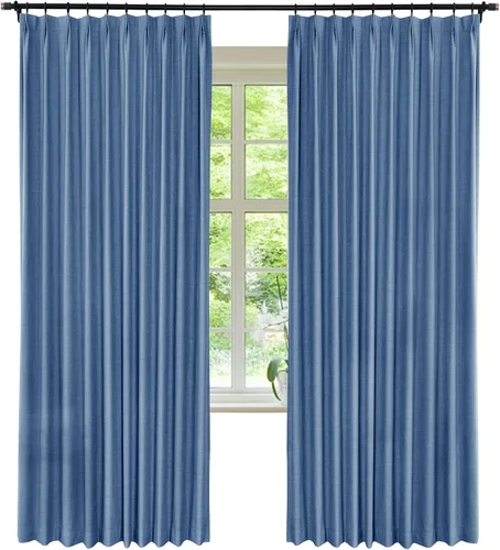 Vista 8 de Frelement Cortinas plisadas opacas completas para barra transversal y pista, cortinas texturizadas de lino para dormitorio, sala de estar, cortinas
